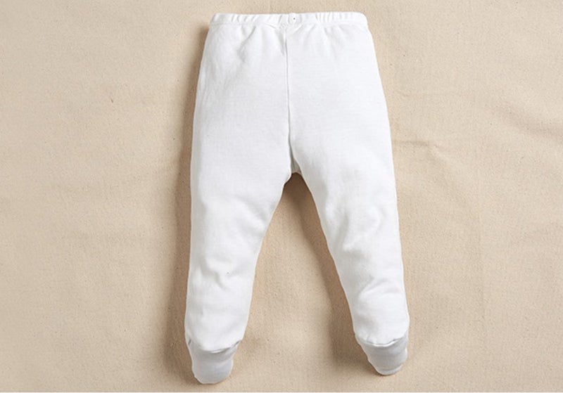Monvecle Unisex Baby Multi Pieces Newborn to Toddler Cotton Long Pants Shorts Gift Sets (US, Age, 6 Months, 2pcs -White) - Image 4